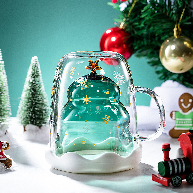 星愿圣诞杯 | 双层圣诞玻璃杯 杯子摄影 圣诞节礼物