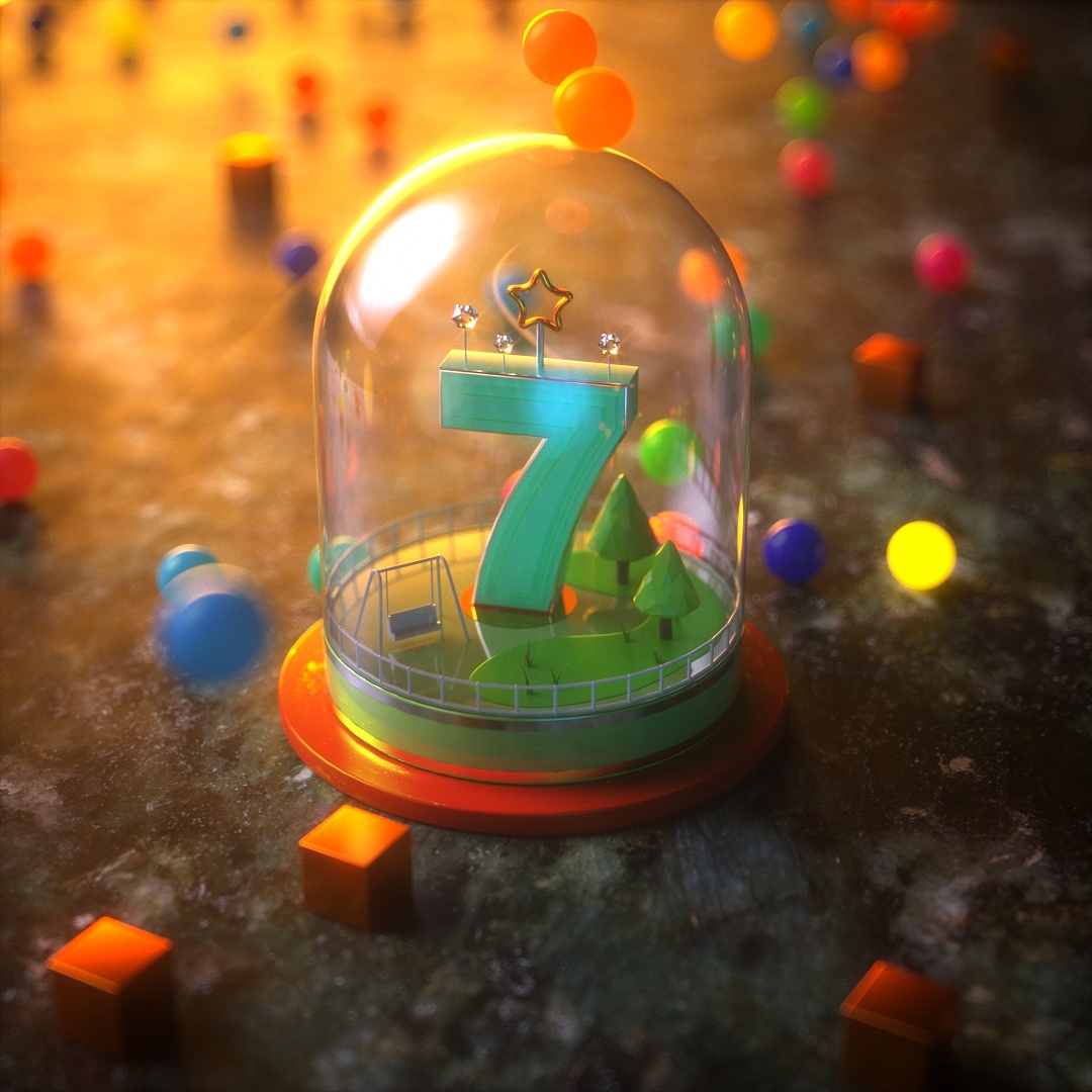 C4D+OC作品:0-9数字渲染设计