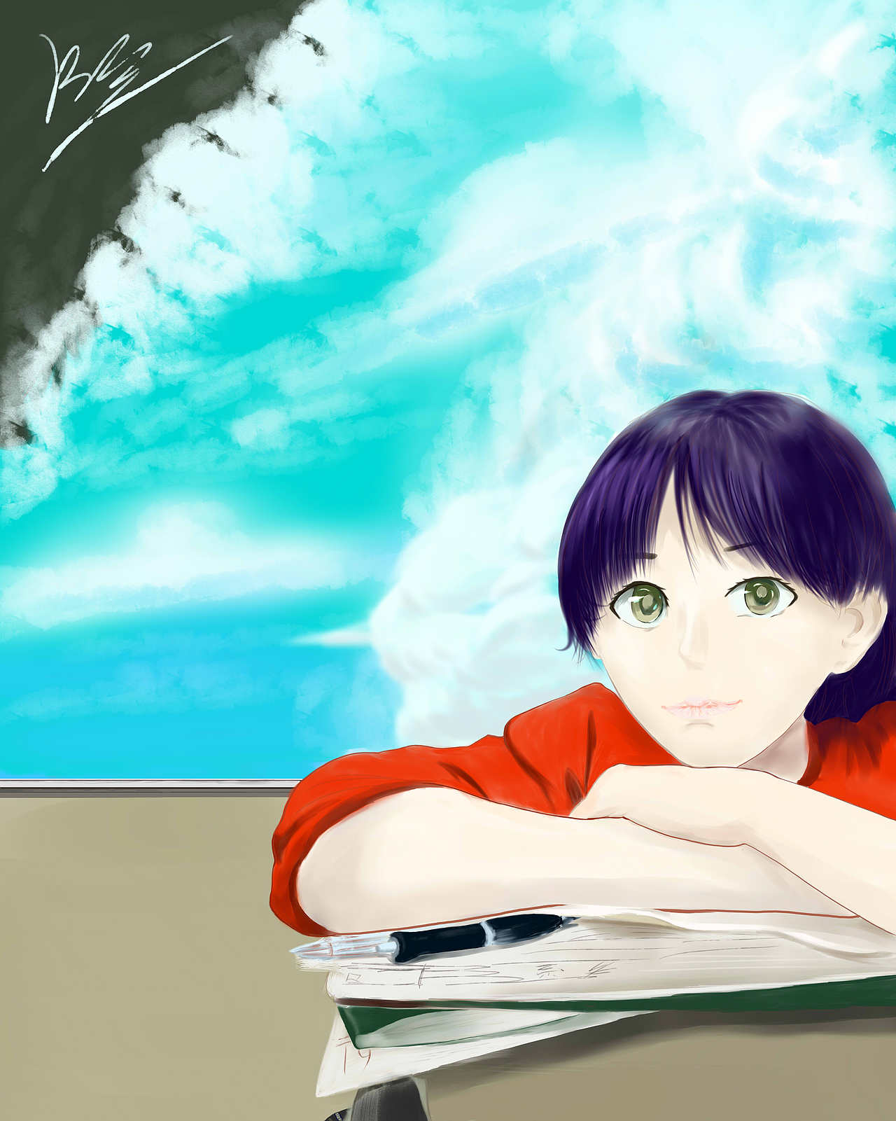 夏——自習(xí)（圖ZNzYzMDM3OTI=） - 創(chuàng)作習(xí)作 - 站酷設(shè)計師響指創(chuàng)意空間原創(chuàng)素材 - 站酷ZCOOL