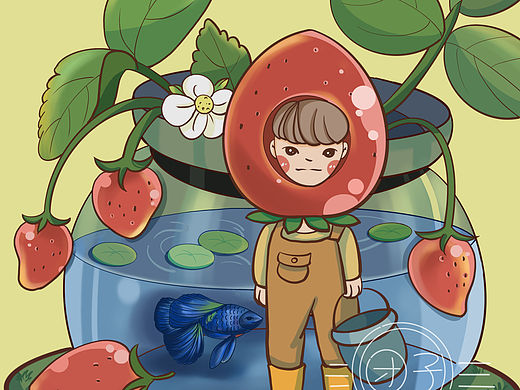 我的小鱼活在了我的画里面