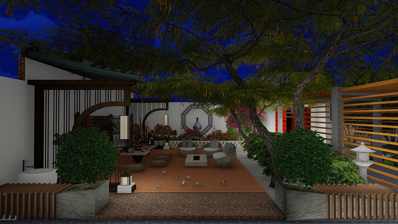 中式小院（图ZMTQ5NDY2NDg0） - 场景 - 站酷设计师孝非笑原创素材 - 站酷ZCOOL