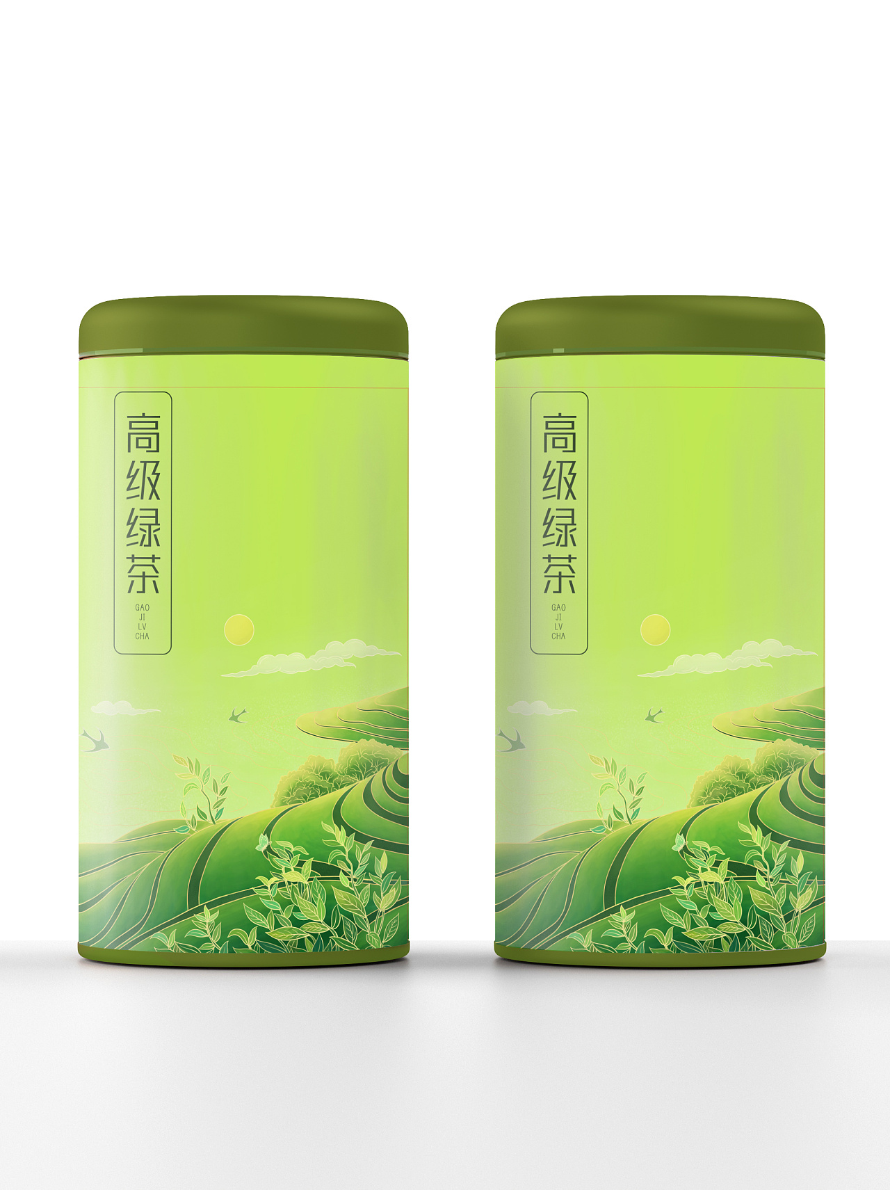 茶叶盒包装插画