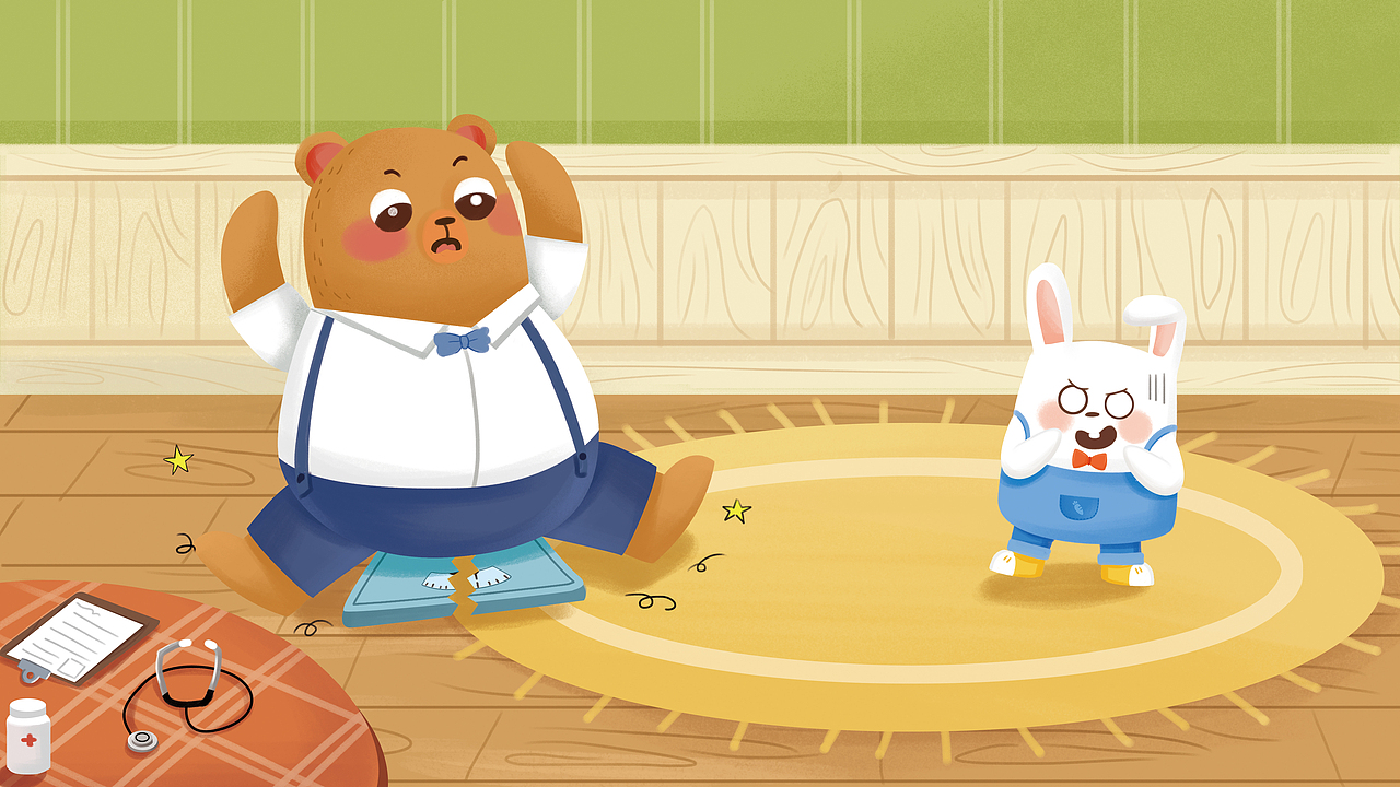 绘本《当代曹冲托比兔》(已商用)|插画|儿童插画|奔跑的马丁_原创作品