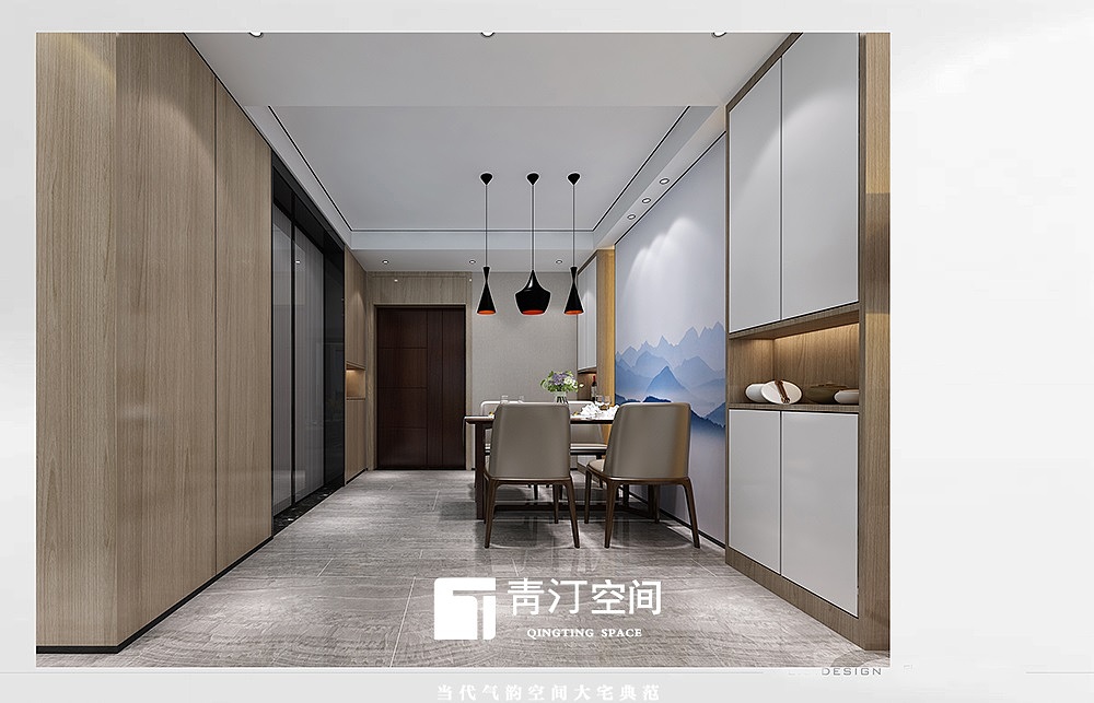 郑州航空港区龙中金源 119㎡装修效果图-青汀空间