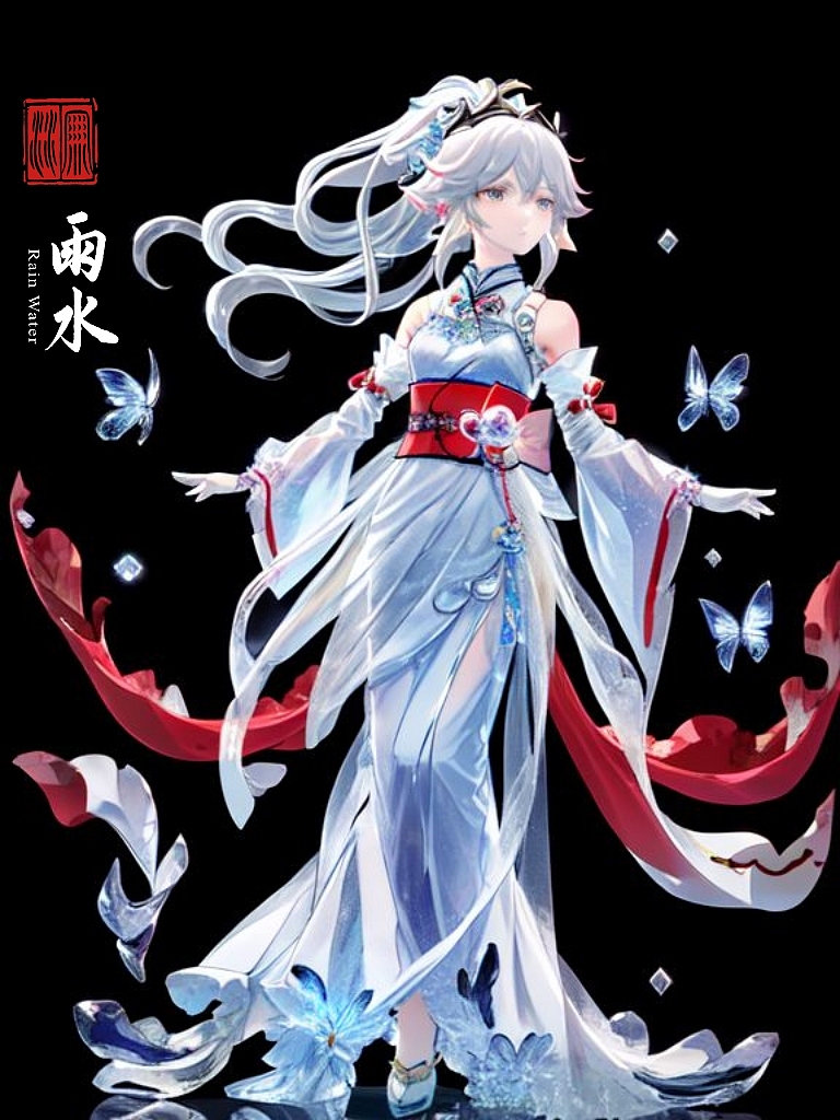 二十四节气水晶人壁纸/插画【古风动漫之拟人美少女】