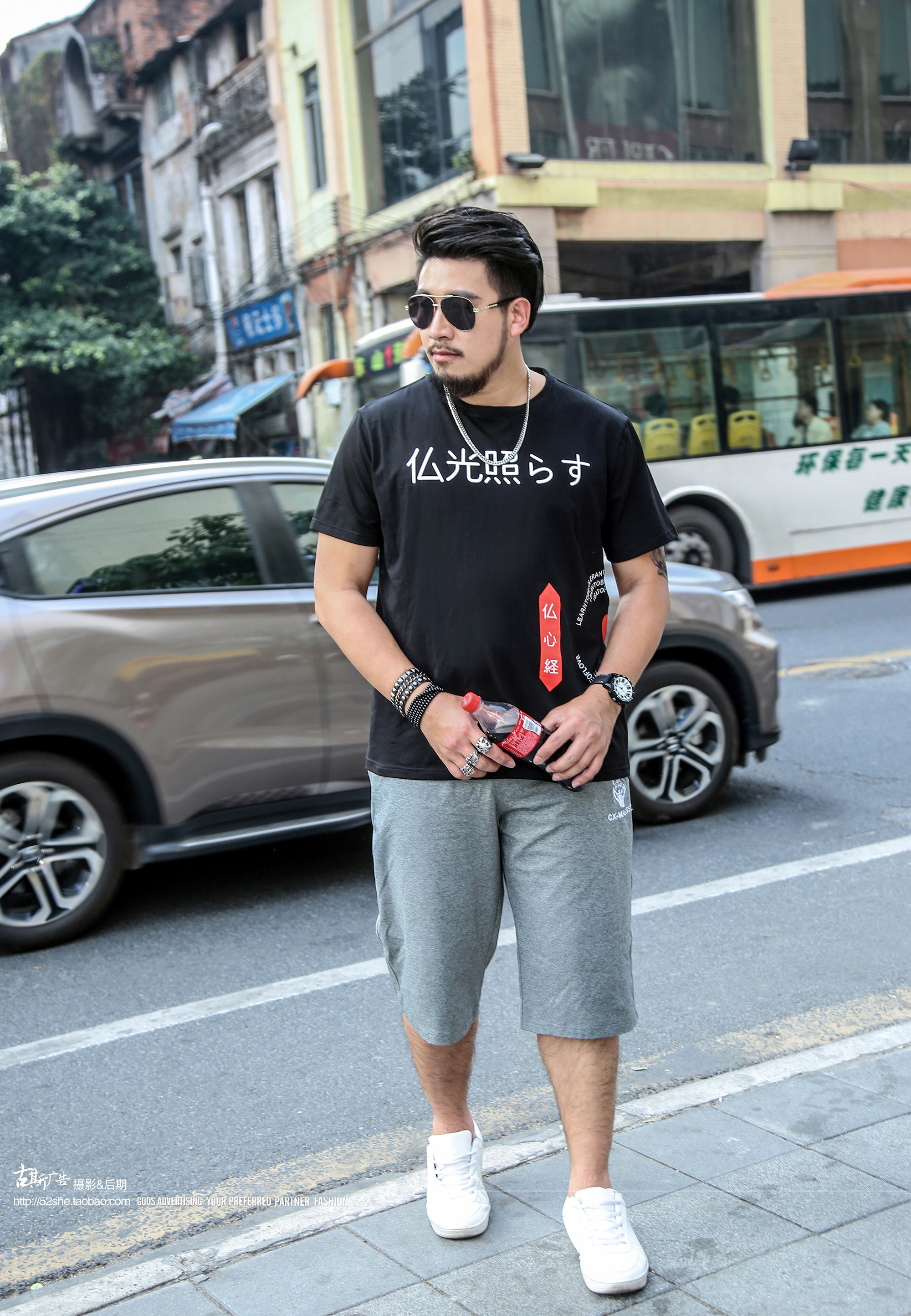 男装摄影大码服饰胖模特肥佬装拍照女装胖模肥码装网拍