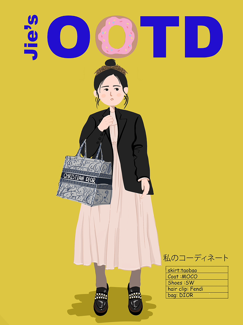 今日OOTD（图ZMzM2NzQ4MjMy） - 艺术插画 - 站酷设计师Jie61原创素材 - 站酷ZCOOL
