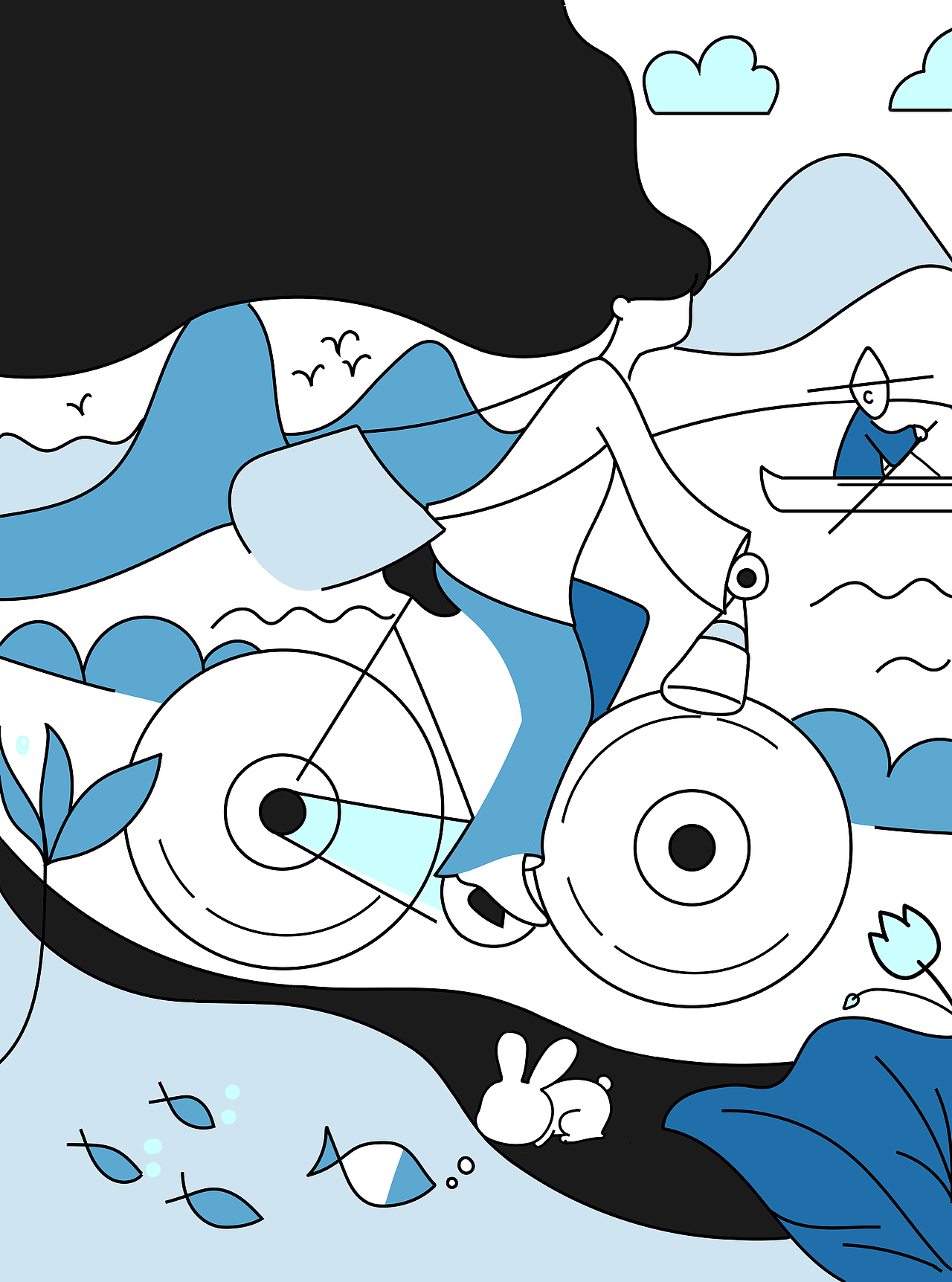 骑车春游（图ZMjkxNjAxNzUy） - 海报 - 站酷设计师云村原创素材 - 站酷ZCOOL