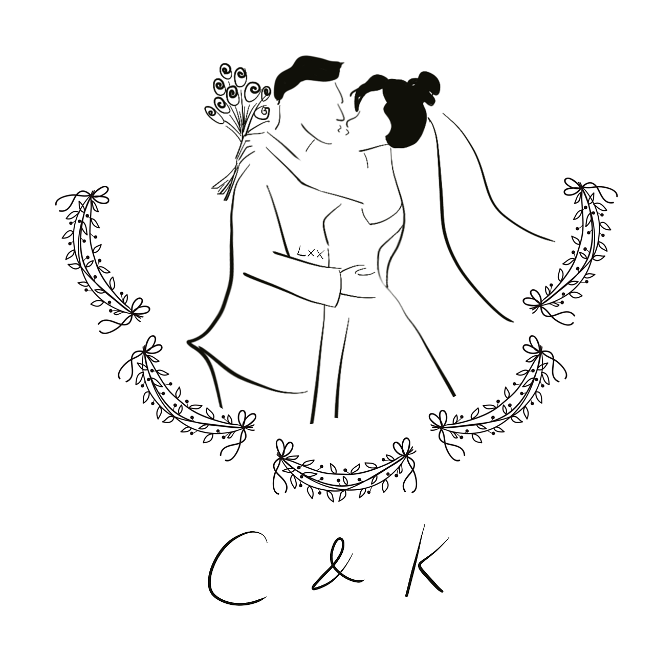 婚礼请柬手绘设计