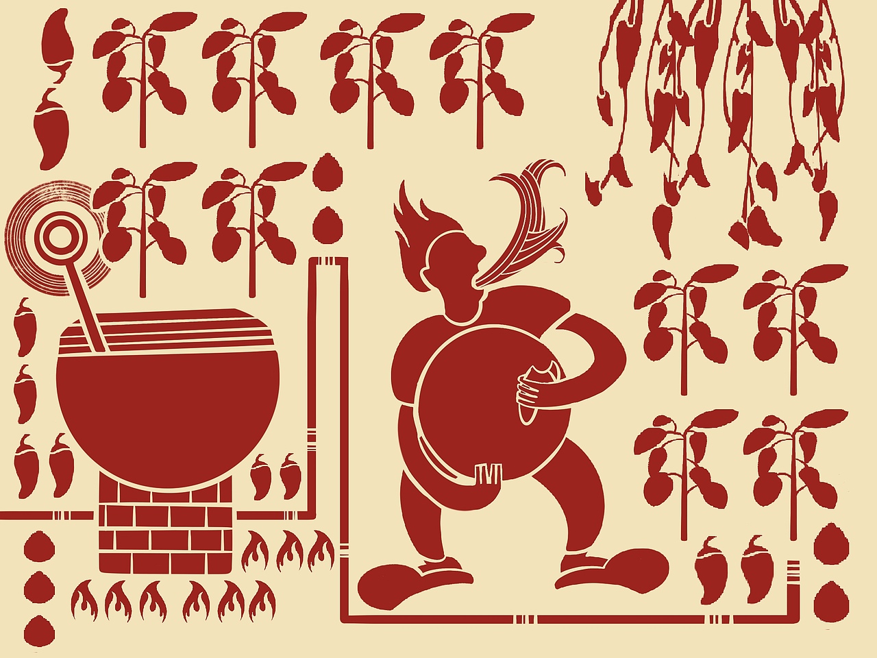 辣椒酱插画设计（图ZMTk0MTM2OTAw） - 商业插画 - 站酷设计师洁宇原创素材 - 站酷ZCOOL