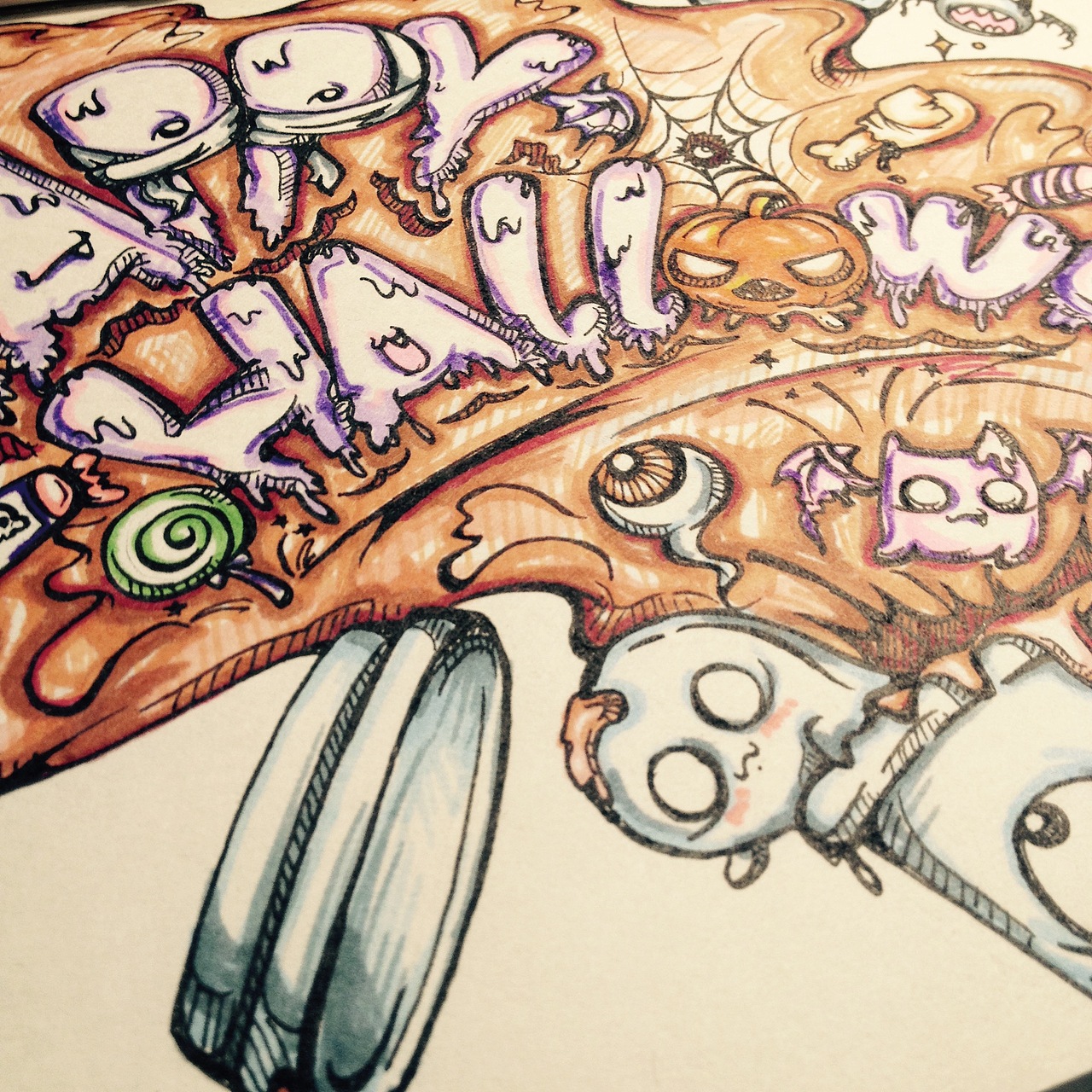 懒懒的万圣节（图ZMzU5MzI0NDA=） - 新锐潮流插画 - 站酷设计师海洋薇生物原创素材 - 站酷ZCOOL