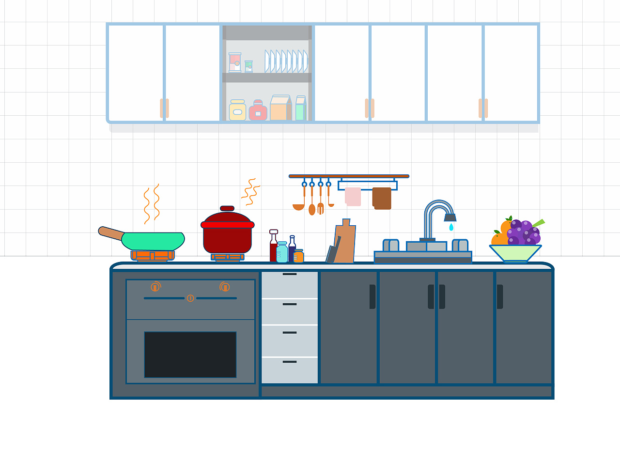 CAD厨房灶台怎么画 厨房cad灶台装修