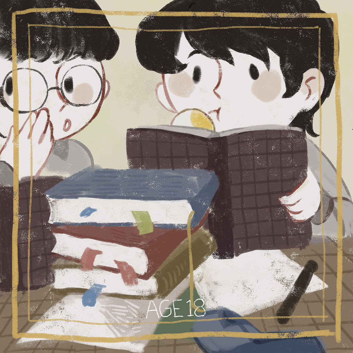 广东早茶系列儿童插画