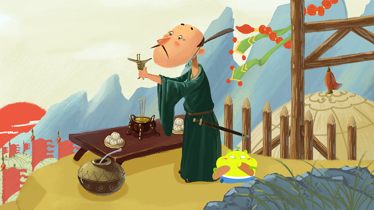 为上海华图图豆文化传播有限公司画的孙子兵法插画