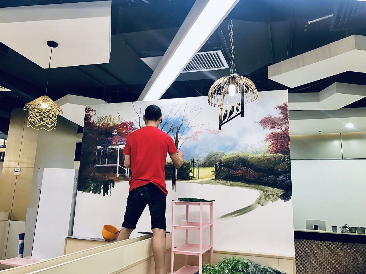 手绘墙绘广州深圳壁画餐饮墙绘墙绘案例