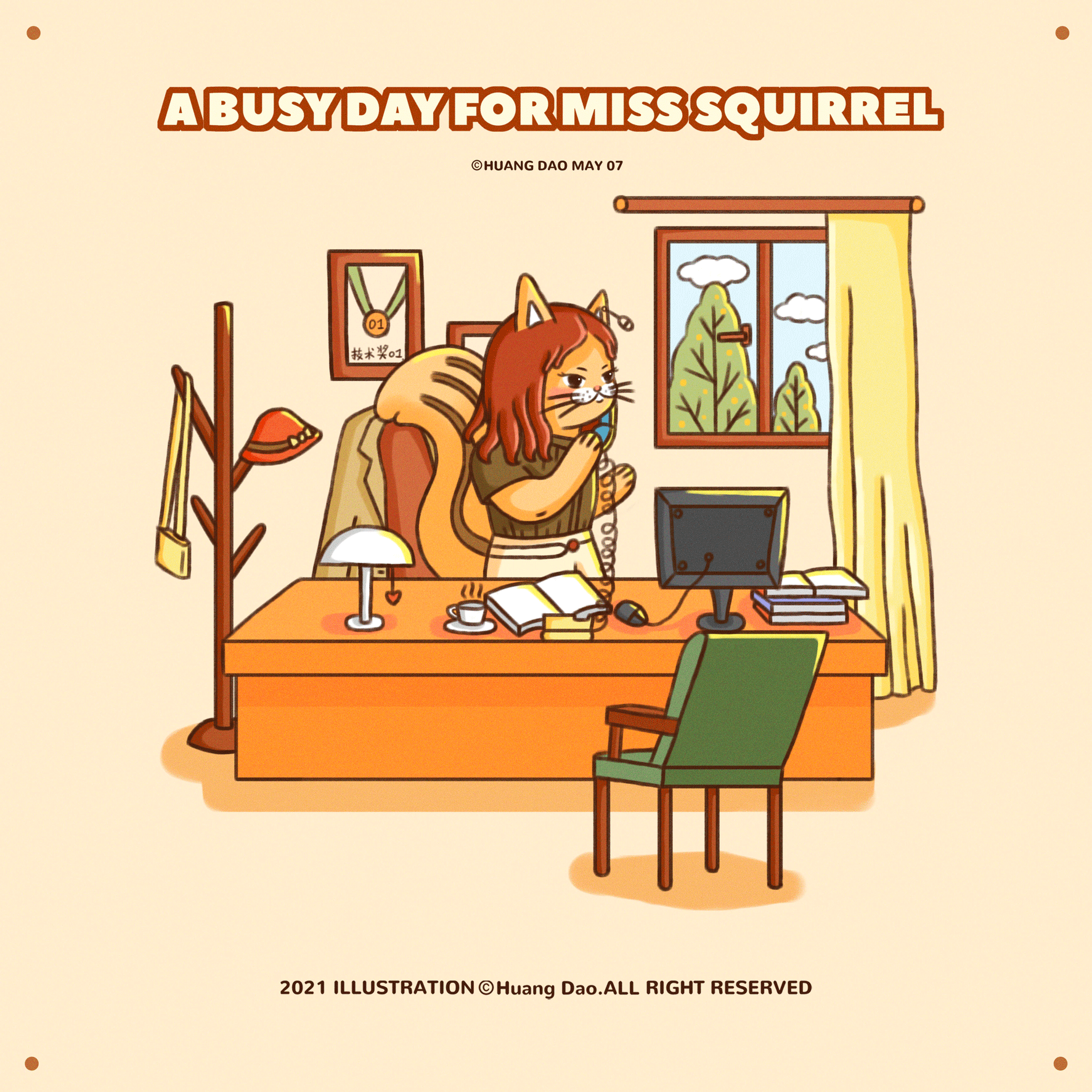 松鼠小姐上班记（图ZMjY2MzUxMzA4） - 艺术插画 - 站酷设计师橘肉肉原创素材 - 站酷ZCOOL