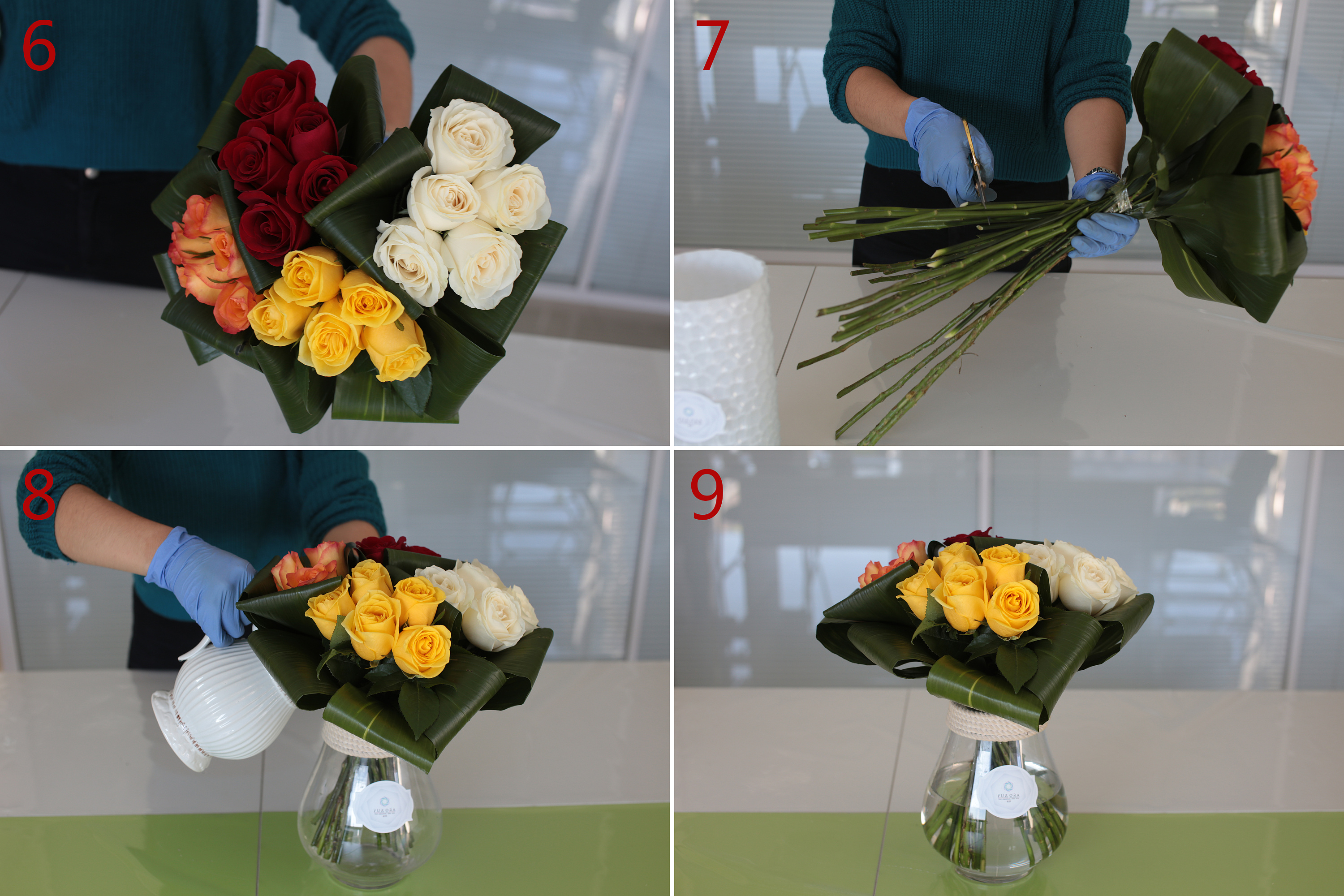 diy瓶插花制作 鲜花 生日花 宴会花 餐桌花 办公桌花 茶几花 书桌花