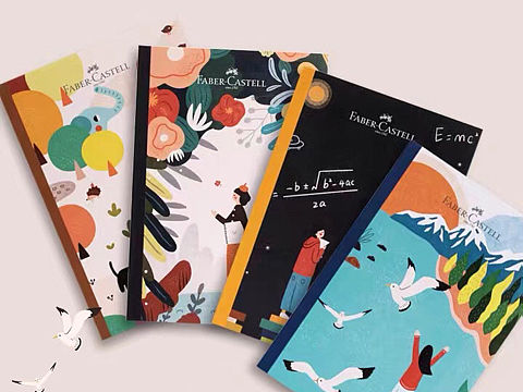 为辉柏嘉文具绘制的插画(笔杆+笔记本)