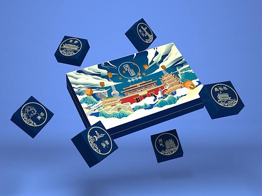 “团圆团结”中国风月饼礼盒包装设计