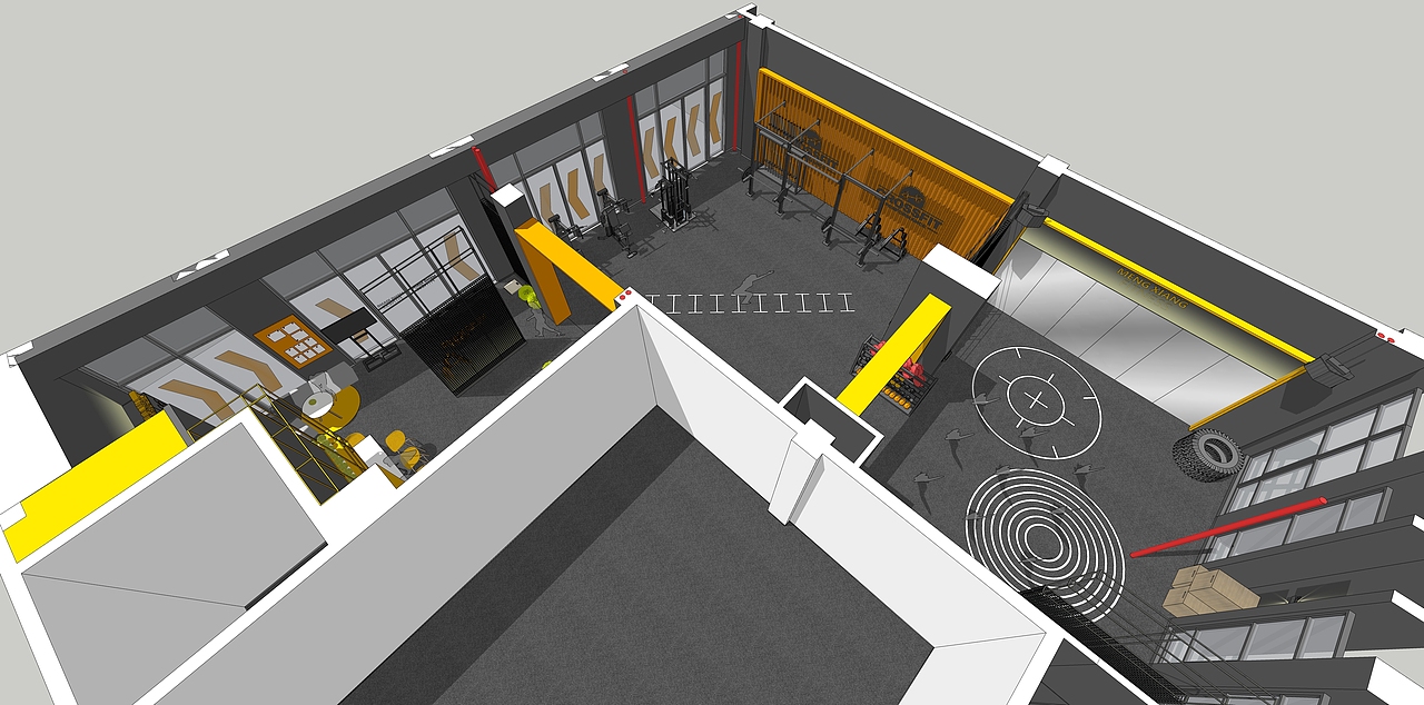 ME+梦想健身工作室 空间设计（图ZMTE0MzIwODQw） - 家装设计 - 站酷设计师梁飞原创素材 - 站酷ZCOOL