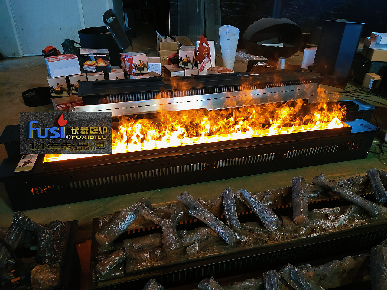 超薄雾化壁炉下宽11-16cm加湿3d蒸汽壁炉伏羲火口居中