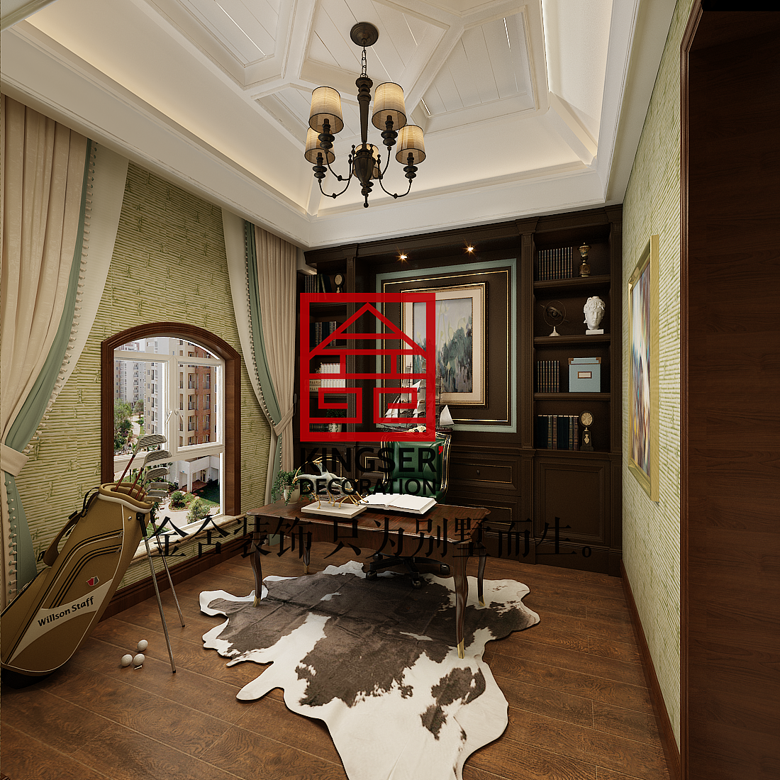 金舍装饰—西山一号—450平米—新中式风格—装修案例