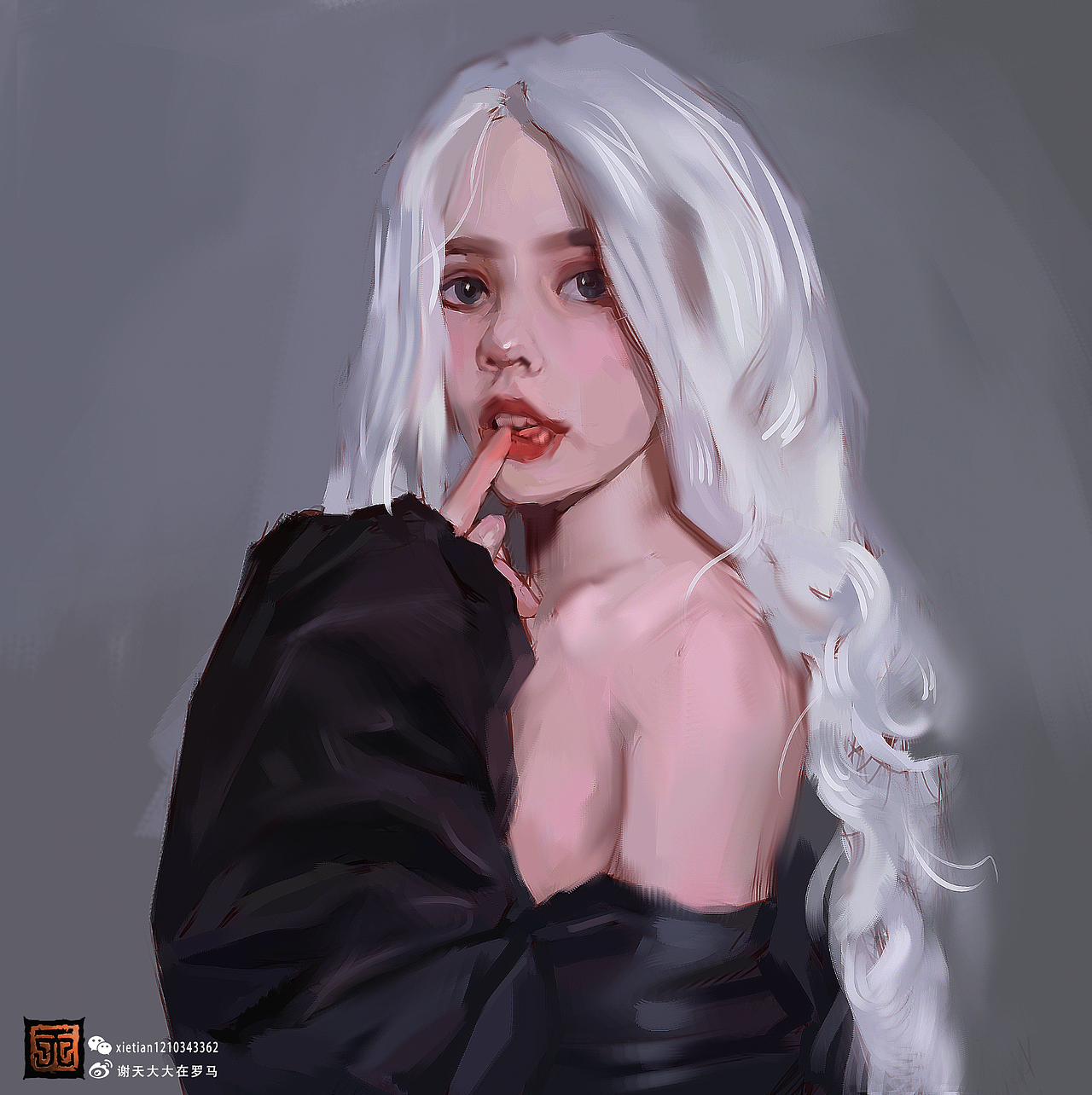 今天学会了用水油混合笔刷（图ZMjA0ODA3MzA0） - 新锐潮流插画 - 站酷设计师谢天儿原创素材 - 站酷ZCOOL