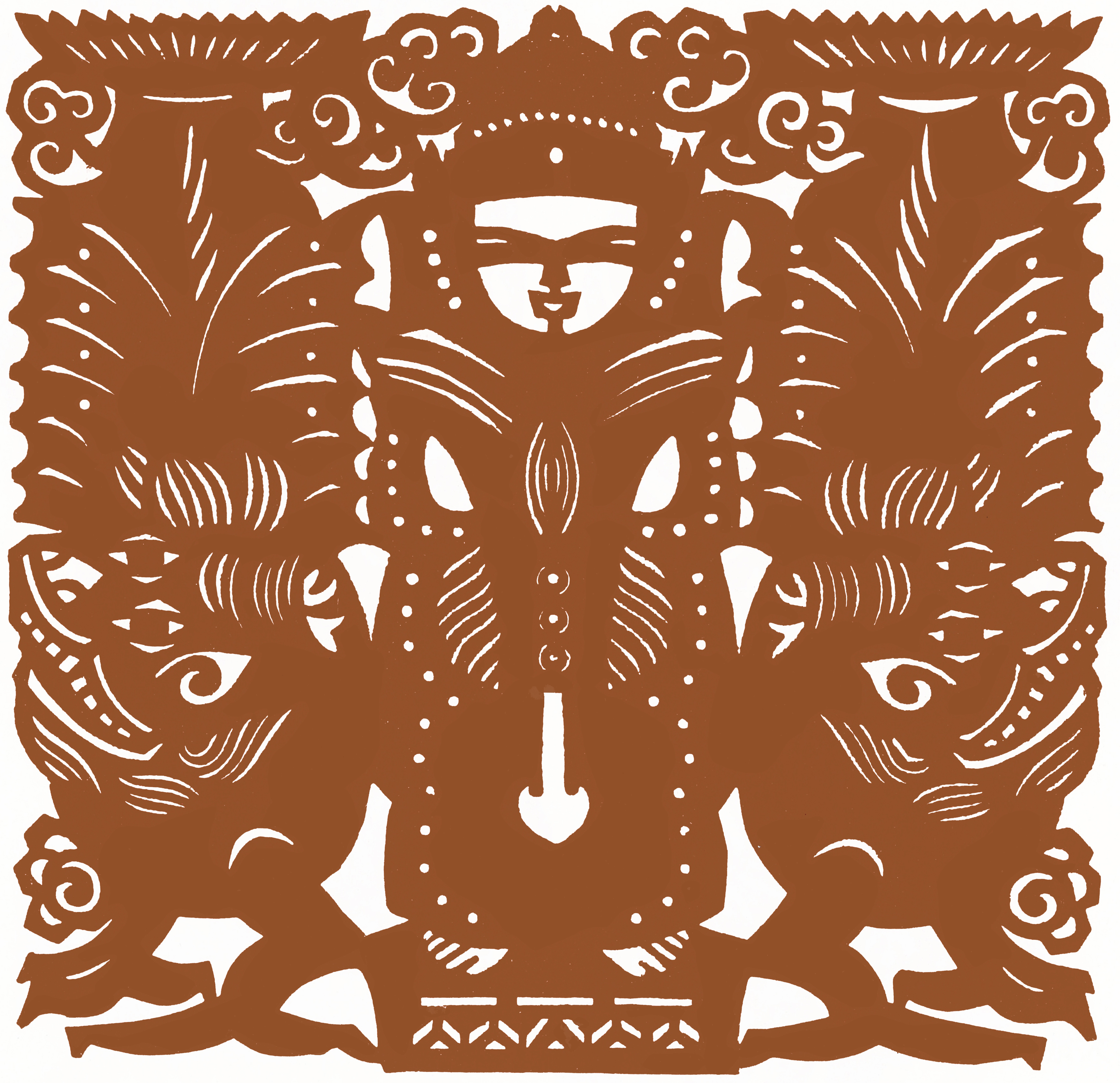 云南画派以旅美云南画家丁绍光等四人组成,四人剪展以云南剪纸作者沐