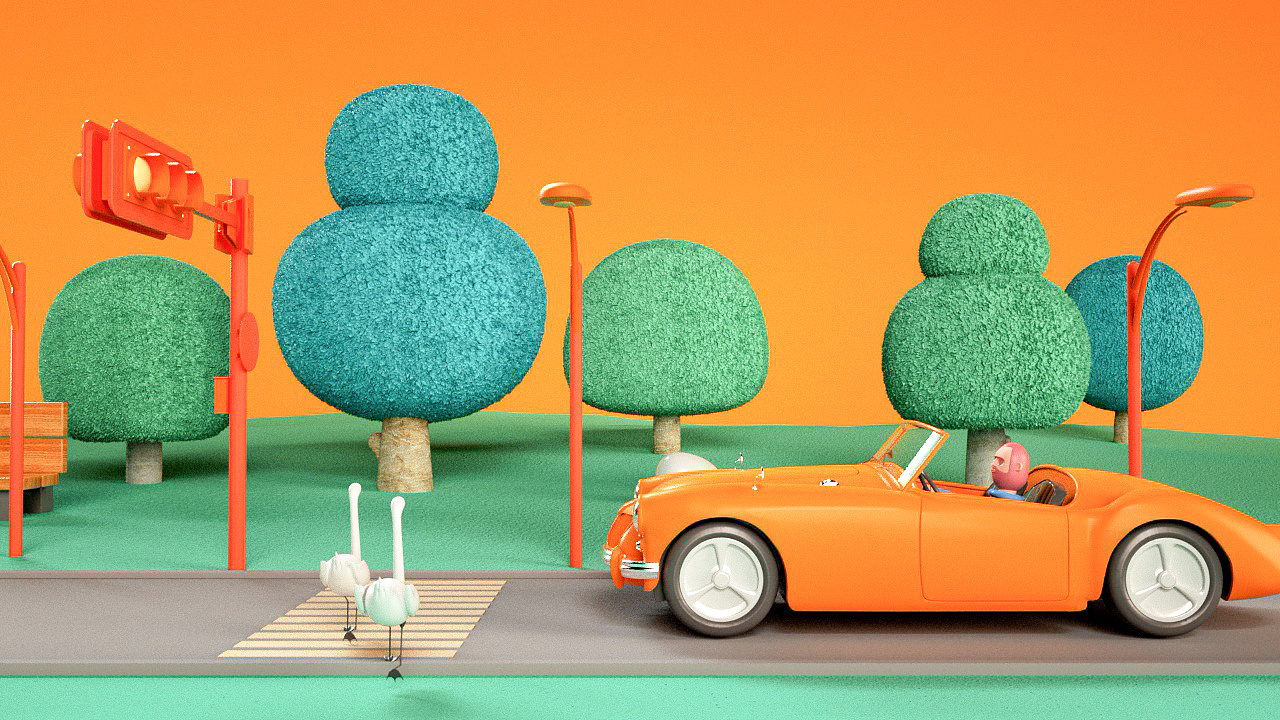 c4d角色动画《白鹅村》