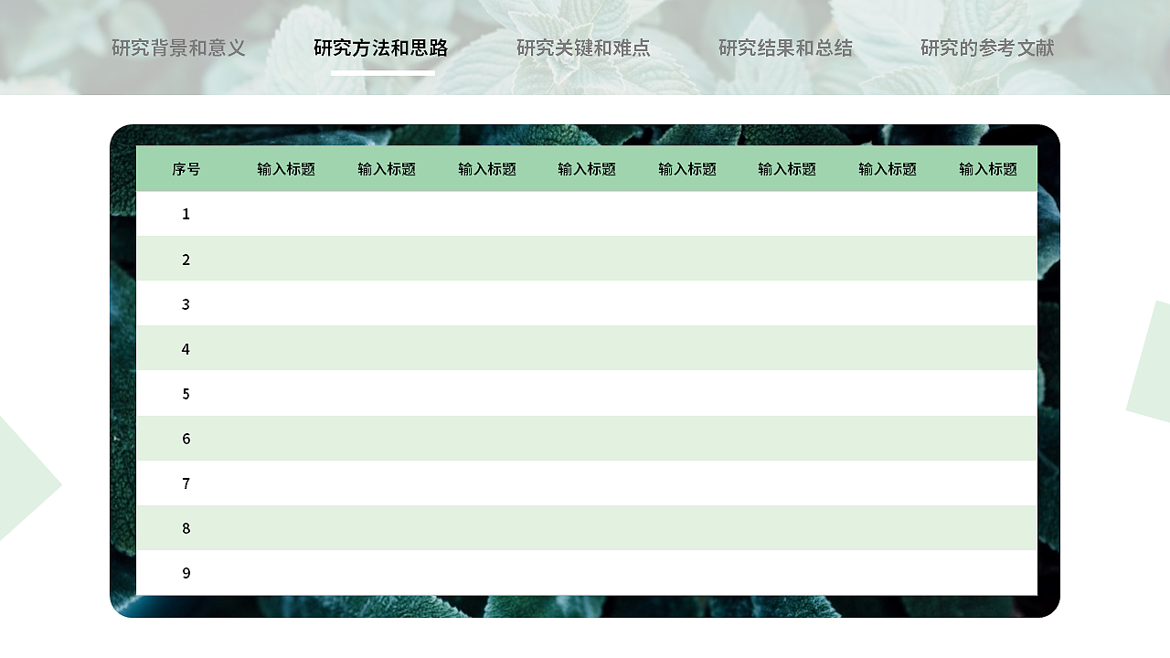 绿色主题毕业答辩模板