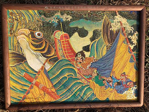 19年-岩彩画《渡鱼》的创作过程