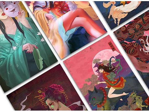 “百鬼夜行”插画设计的周边产品设计