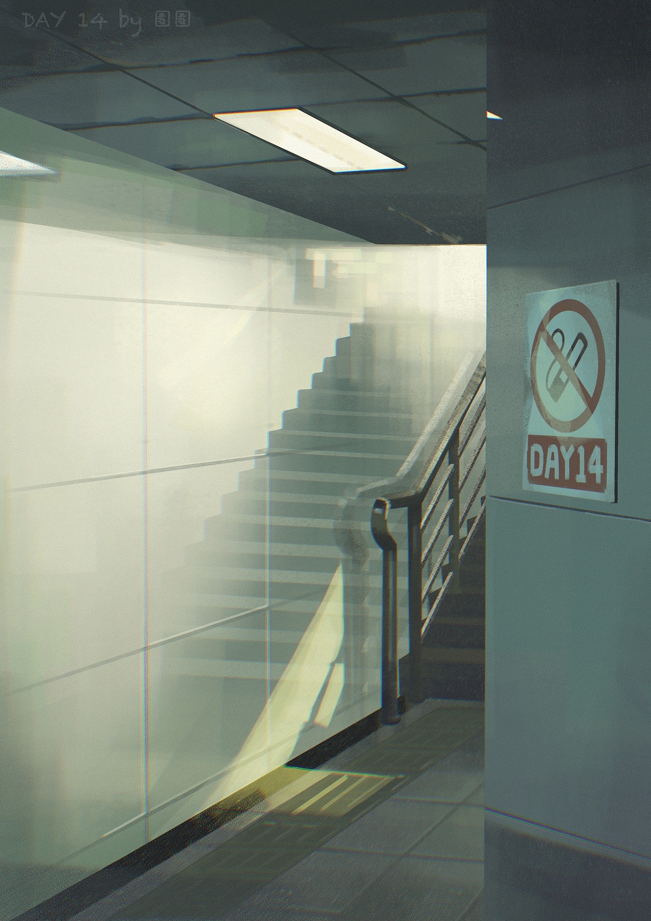 day14 跟画+4 第一次挑战这种类似原画的城市场景氛围图。虽然这张图很简单,但以前的我是根本不知道该如何下手的。其实只要理清作画思路,明白光影颜色变化的成因,剩下的就只是技巧问题了,多多练习即可。