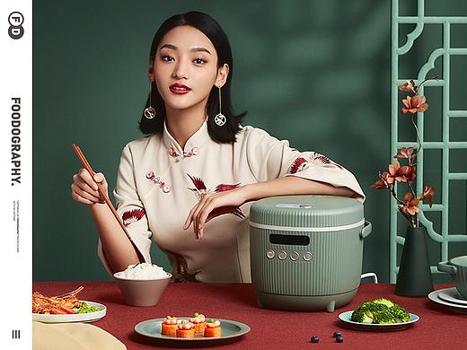 小家电摄影 | 小熊复古孔雀绿电饭煲 ✖ foodography 