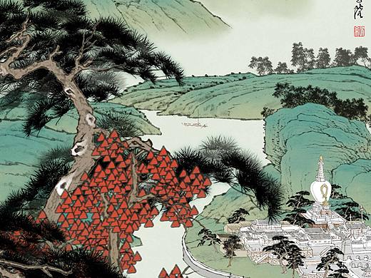 数字青绿山水《琼岛春荫》