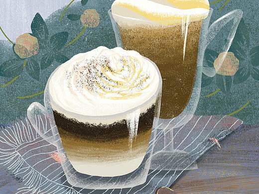 咖啡蛋糕 轻松温暖风格的练习