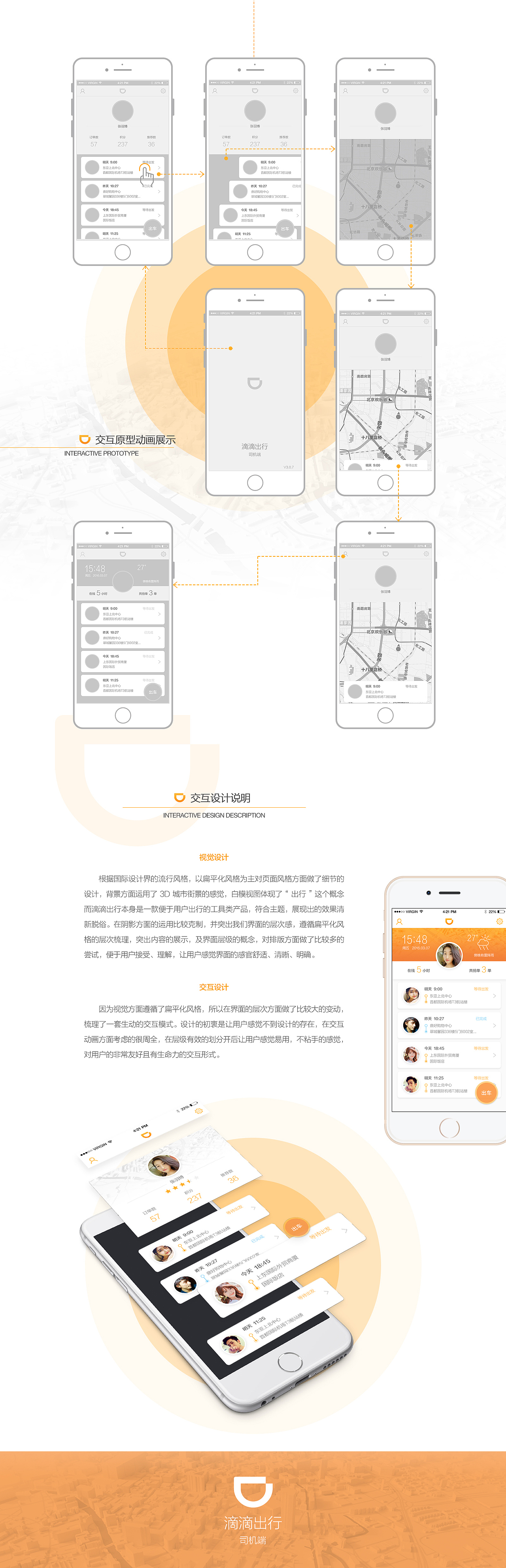 滴滴出行司机端APP扁平化界面交互设计改版（图ZNTAyMTgzODA=） - APP界面 - 站酷设计师lionkingxue原创素材 - 站酷ZCOOL