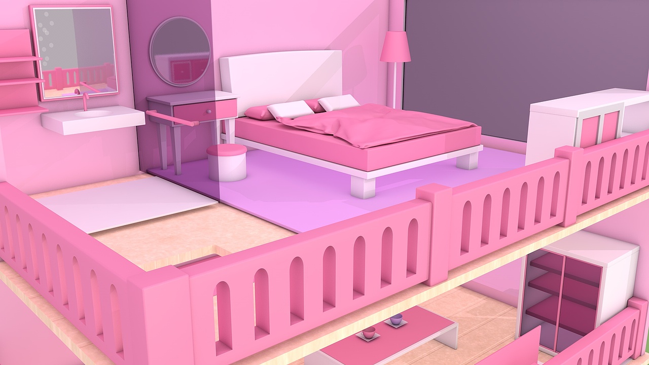 C4D粉色房子建模-临摹