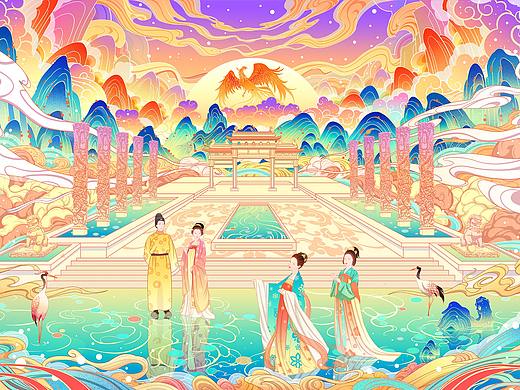 泰山 x 岱宗坊 x 天外村插画