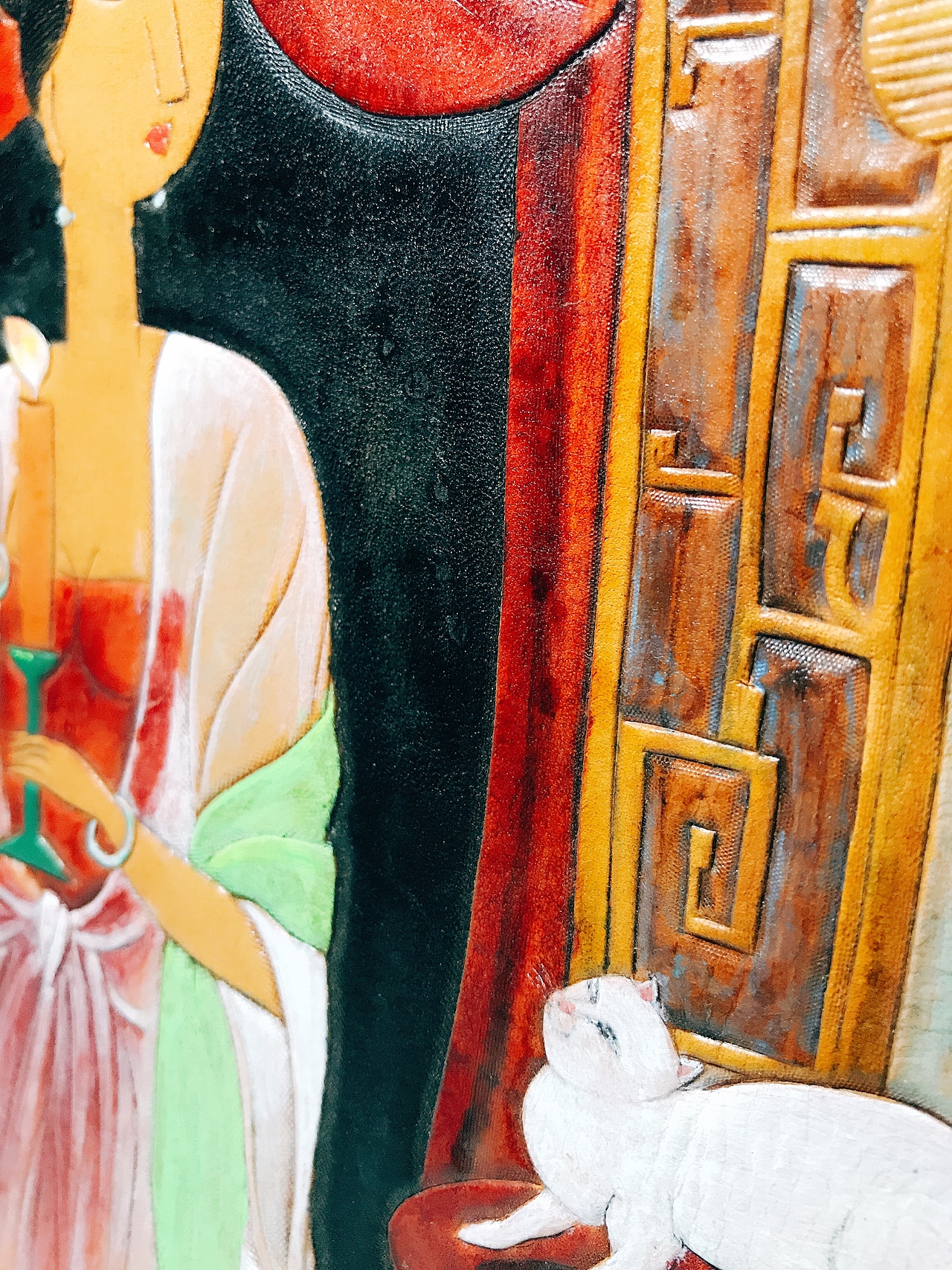 皮雕画 时光会把色彩沉淀。