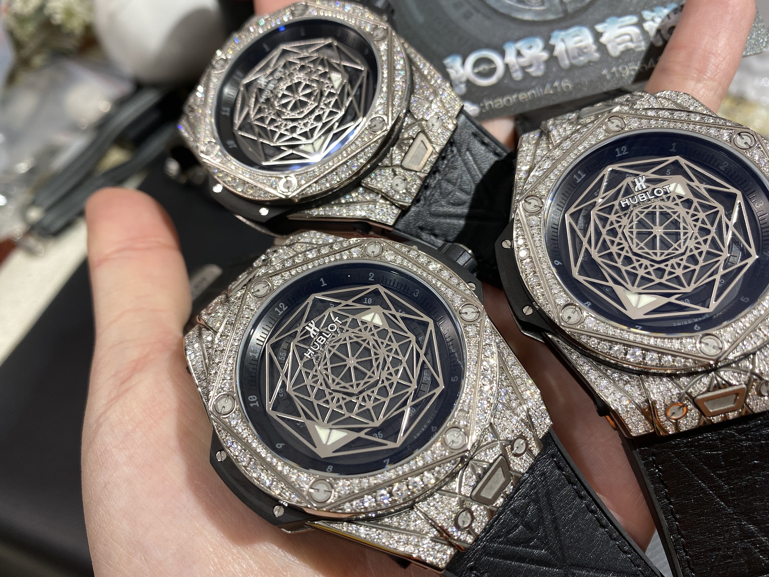 手表后镶钻wwf厂宇舶刺青后镶vvs级钻石