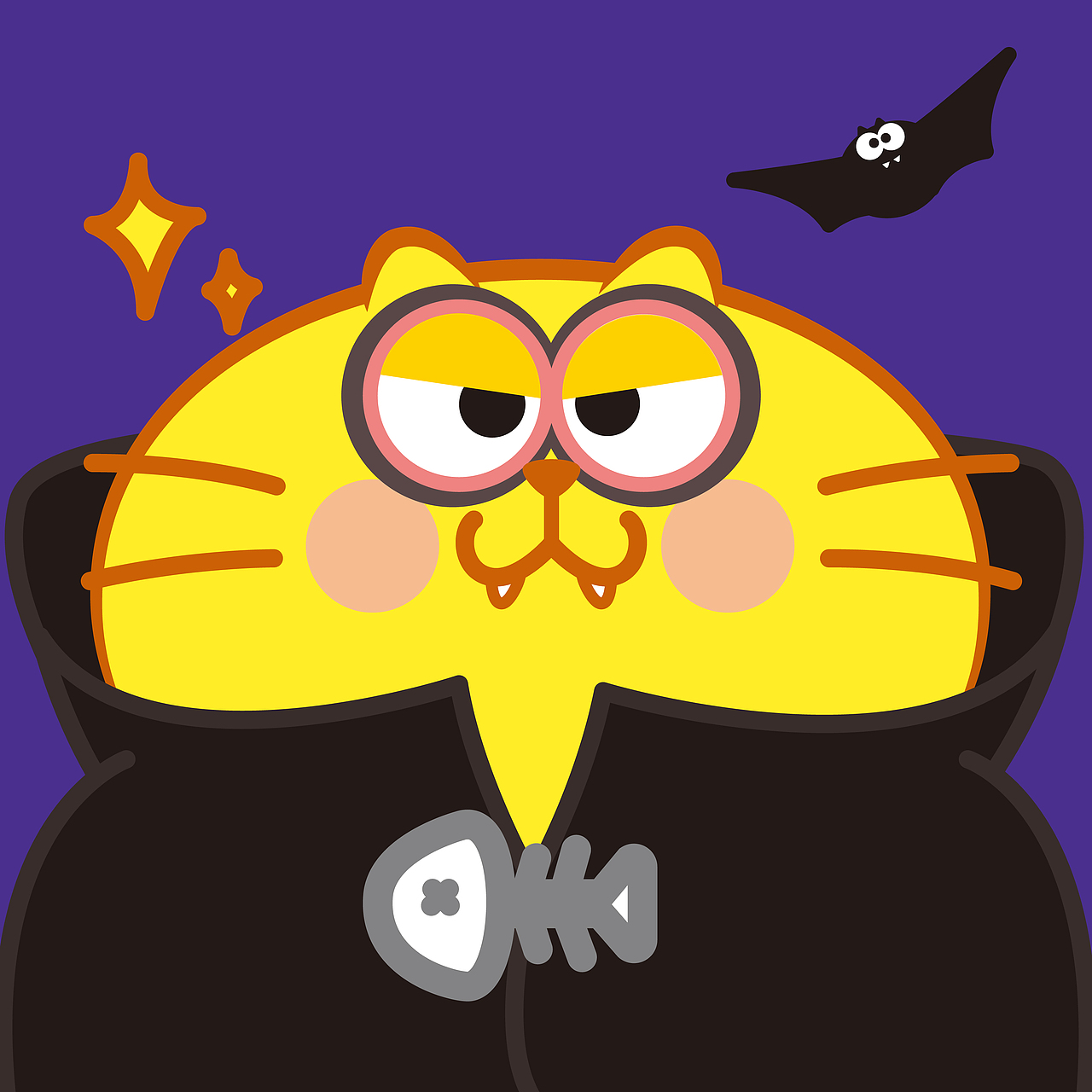 蛋黄猫万圣节恐怖大蛋糕