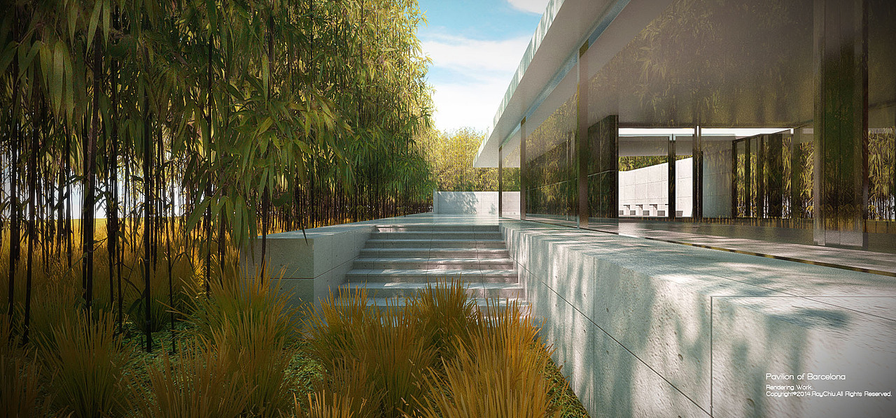 Pavilion of Barcelona渲染练习（图ZMTUxNjE2NTY=） - 建筑/空间 - 站酷设计师RayChiu原创素材 - 站酷ZCOOL