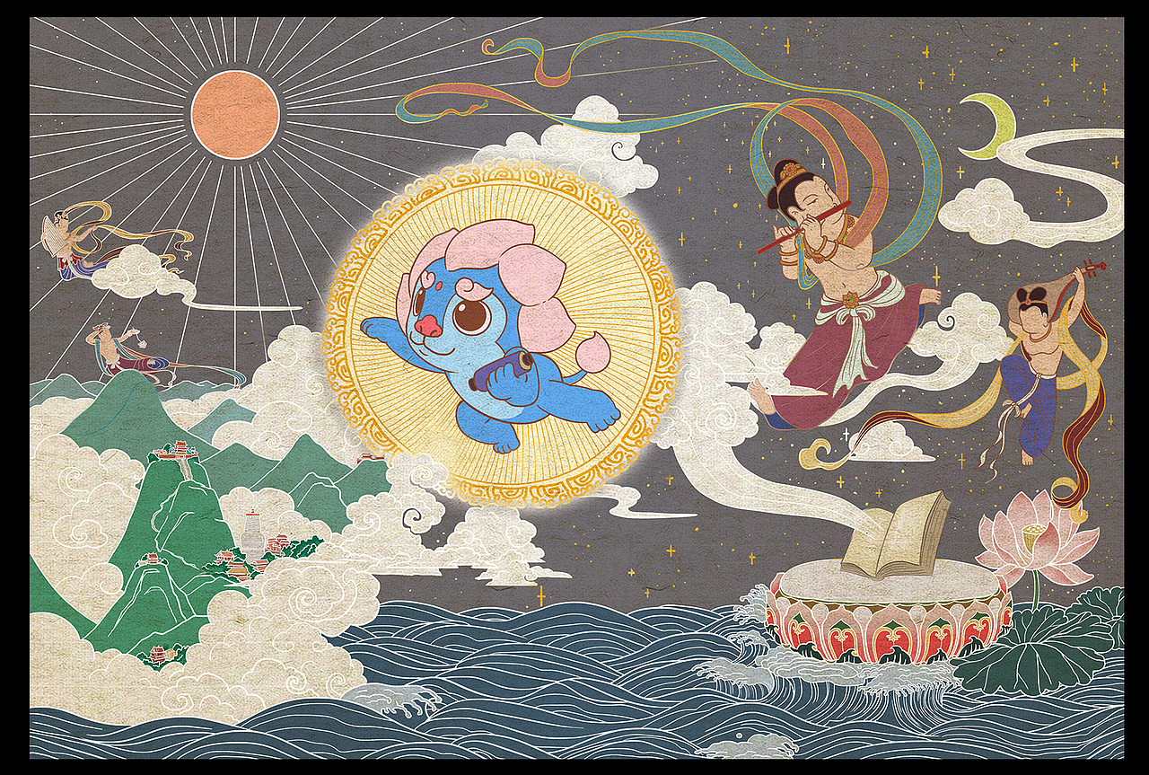 五台山卡通IP 文殊坐骑—青狮（图ZMjAxNjUwMTUy） - 概念设定 - 站酷设计师大山楂原创素材 - 站酷ZCOOL