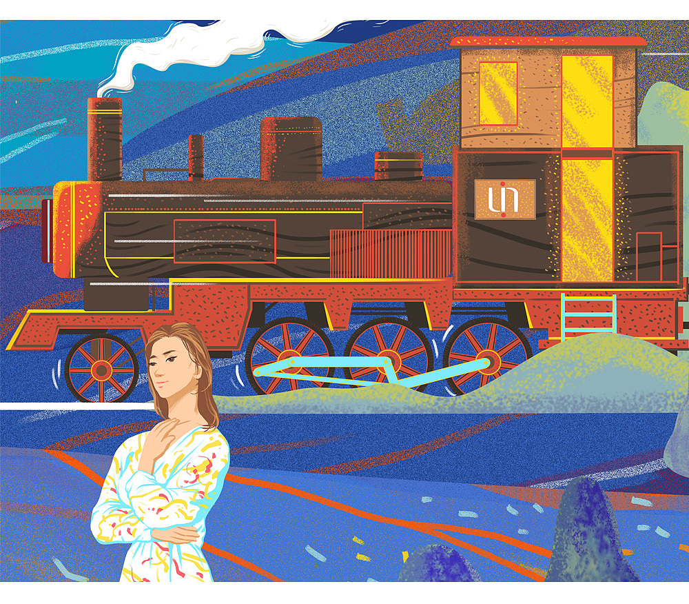 uin旅游鞋店面形象插画