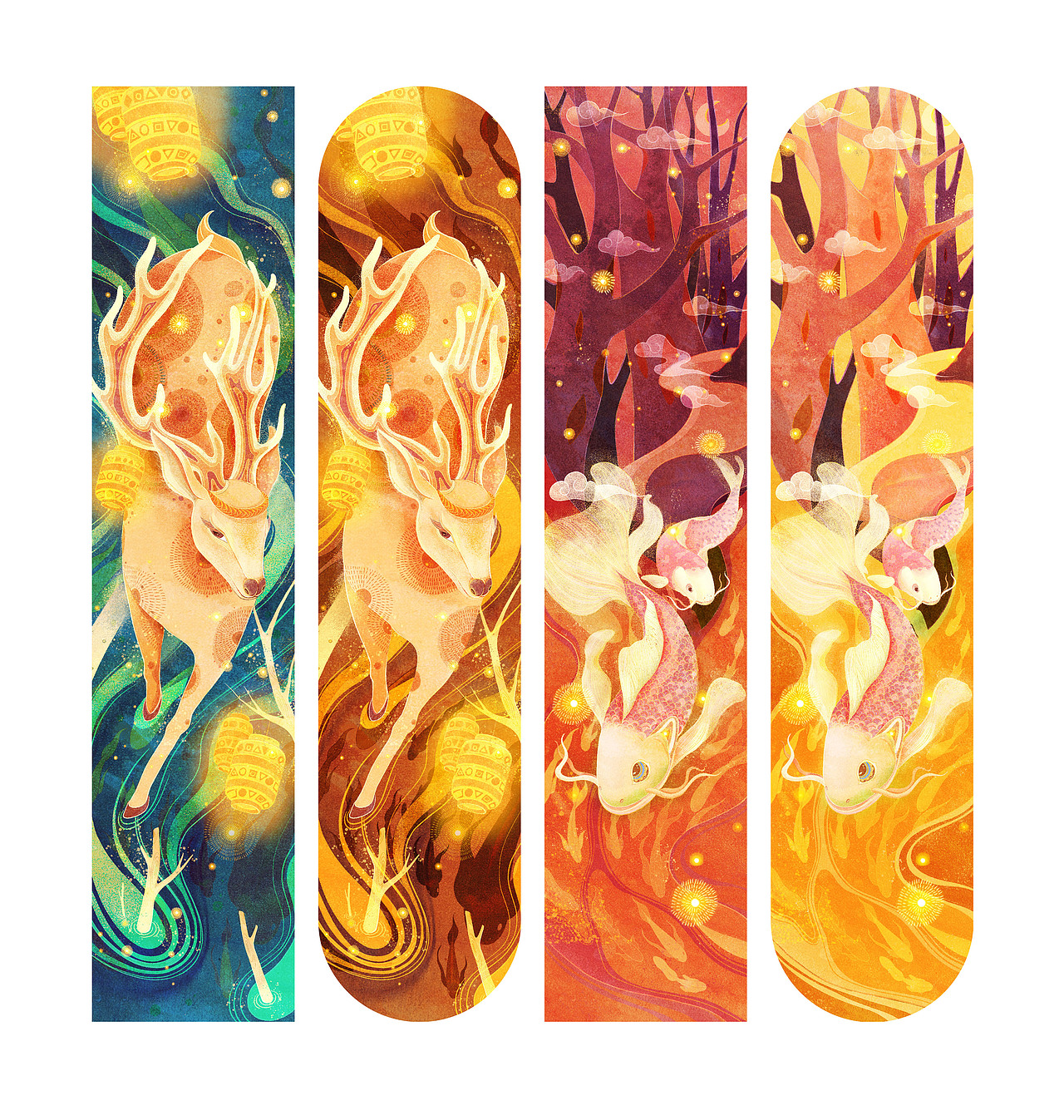 滑板上的插画