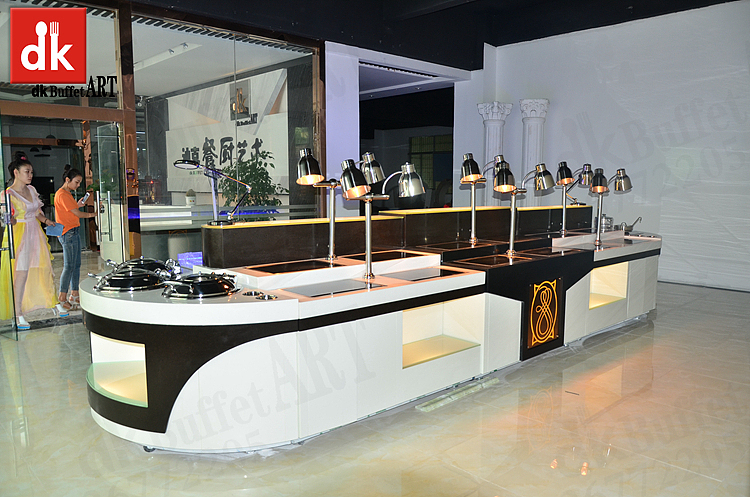 迪克自助餐台 圆形大理石自助餐台定制 可移动布菲台