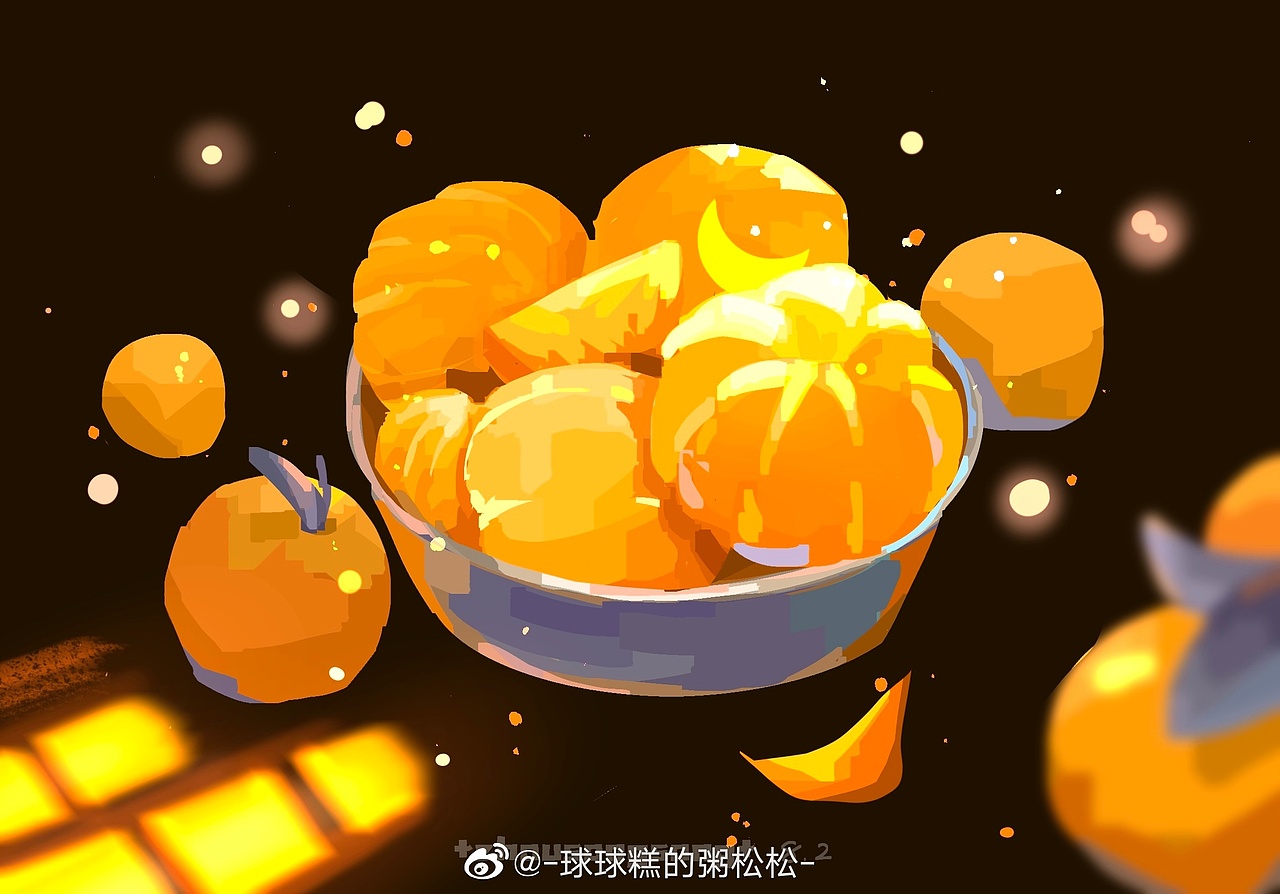 橘子上有小月亮