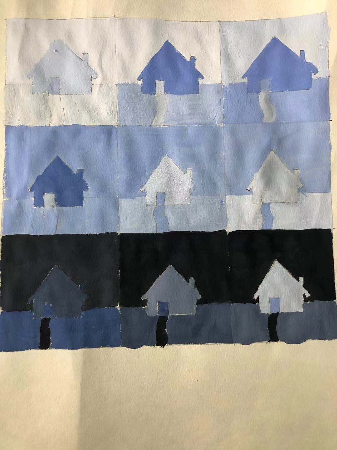 同色系明暗对比