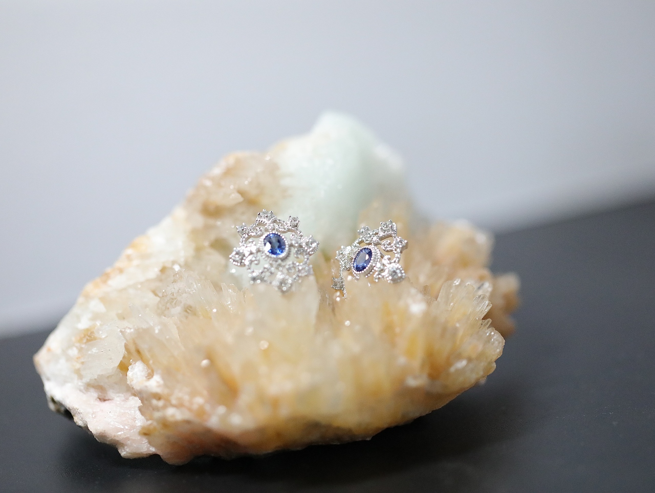 新中式蓝宝石耳钉